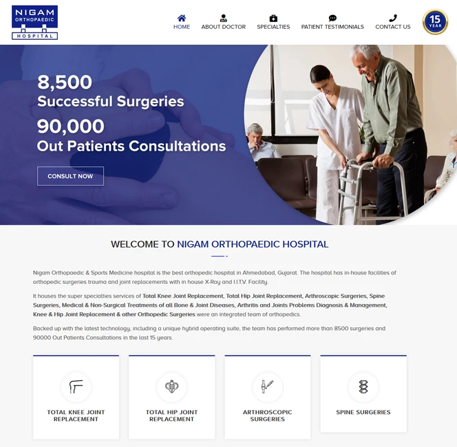 nigam orthopaedic website